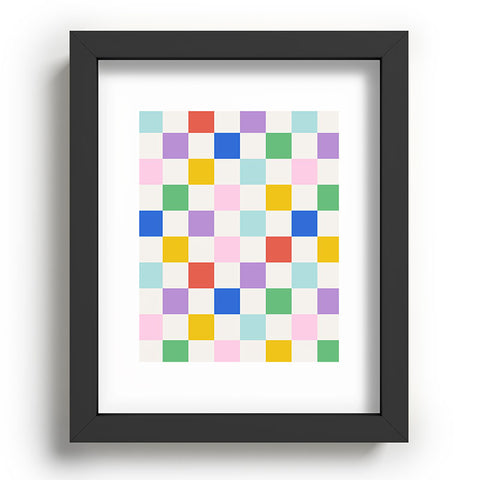 Emanuela Carratoni Checkered Rainbow Recessed Framing Rectangle