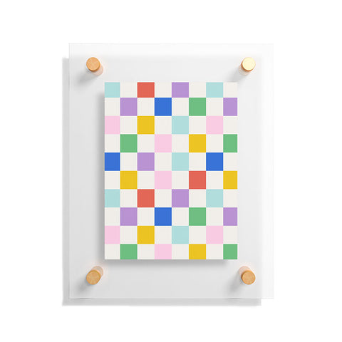 Emanuela Carratoni Checkered Rainbow Floating Acrylic Print