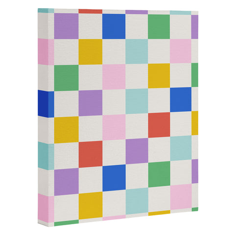 Emanuela Carratoni Checkered Rainbow Art Canvas