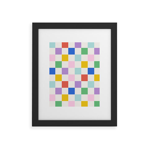 Emanuela Carratoni Checkered Rainbow Framed Art Print