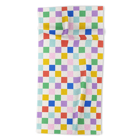 Emanuela Carratoni Checkered Rainbow Beach Towel