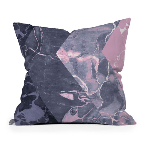 Emanuela Carratoni Chevron Marble Texture Outdoor Throw Pillow