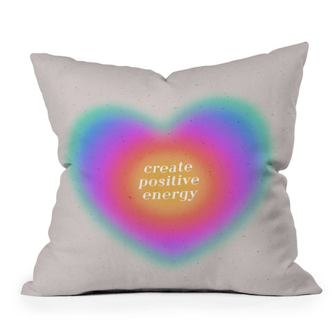 Emanuela Carratoni Create Positive Energy Outdoor Throw Pillow
