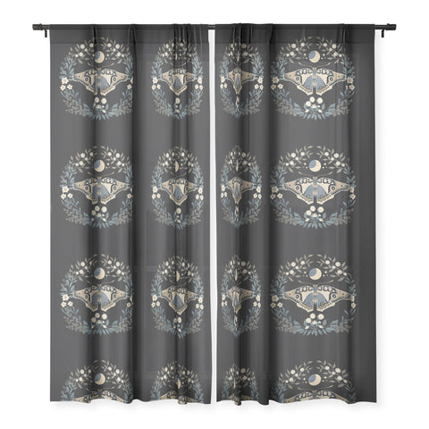 Emanuela Carratoni Floral Moth Sheer Window Curtain