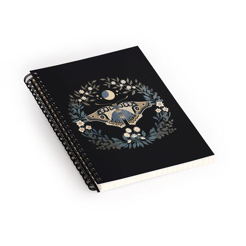 Emanuela Carratoni Floral Moth Spiral Notebook