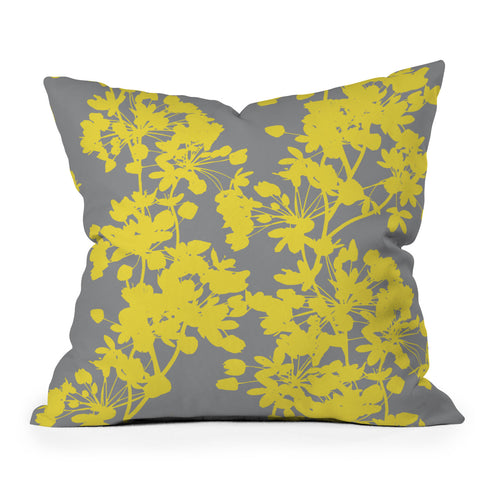 Emanuela Carratoni Flowers on Ultimate Gray Outdoor Throw Pillow