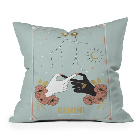 Emanuela Carratoni Gemini Zodiac Series Outdoor Throw Pillow