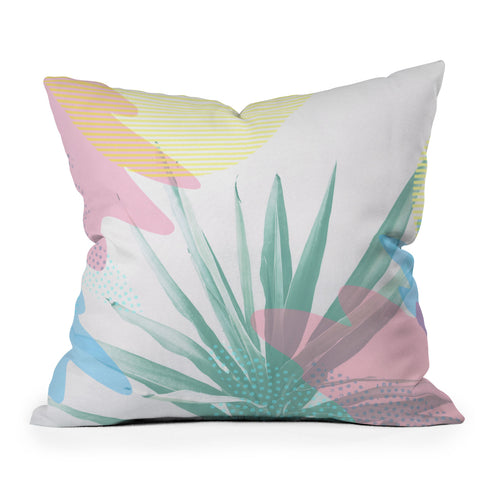 Emanuela Carratoni Geometric Palm Outdoor Throw Pillow