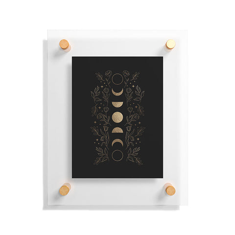 Emanuela Carratoni Gold Moon Phases Floating Acrylic Print