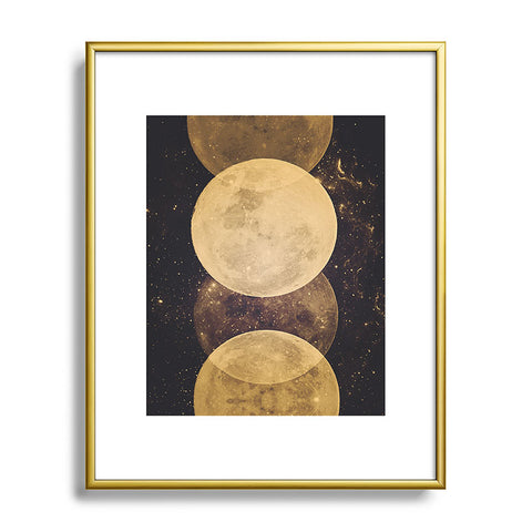 Emanuela Carratoni Golden Moon Phases Metal Framed Art Print