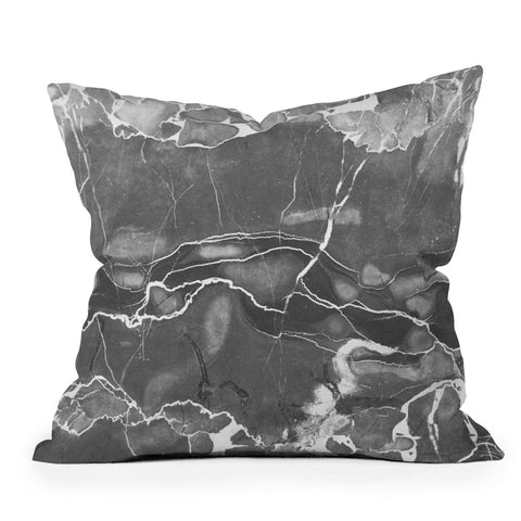 Emanuela Carratoni Grey Marble Outdoor Throw Pillow