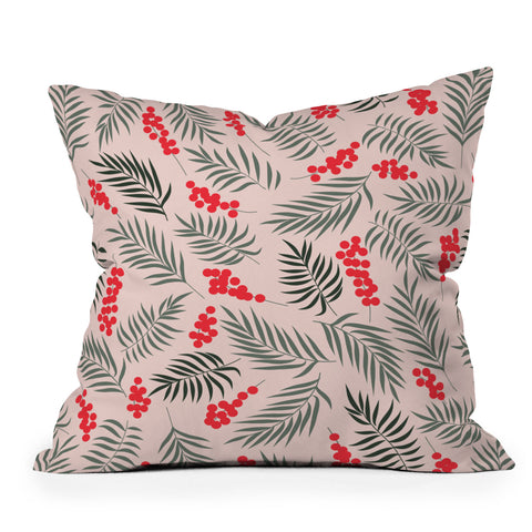 Emanuela Carratoni Holiday Mistletoe Outdoor Throw Pillow