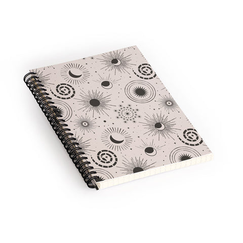 Emanuela Carratoni Holiday Moon and Sun Spiral Notebook