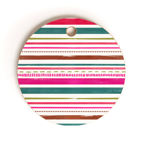 Emanuela Carratoni Holiday Painted Texture Cutting Board Round