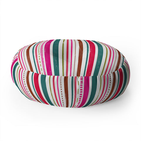 Emanuela Carratoni Holiday Painted Texture Floor Pillow Round