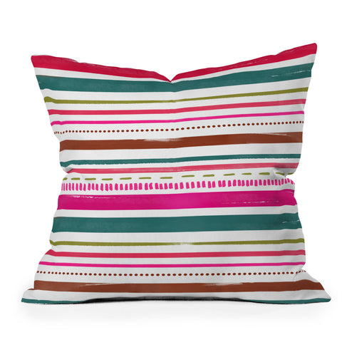 Emanuela Carratoni Holiday Painted Texture Outdoor Throw Pillow