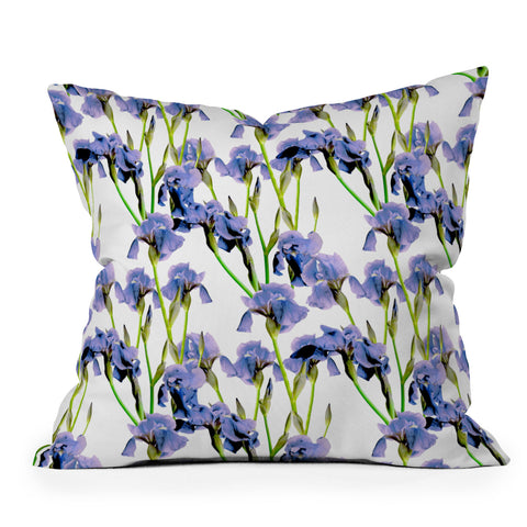 Emanuela Carratoni Iris Spring Pattern Outdoor Throw Pillow