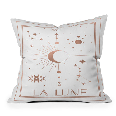 Emanuela Carratoni La Lune or The Moon White Edit Throw Pillow