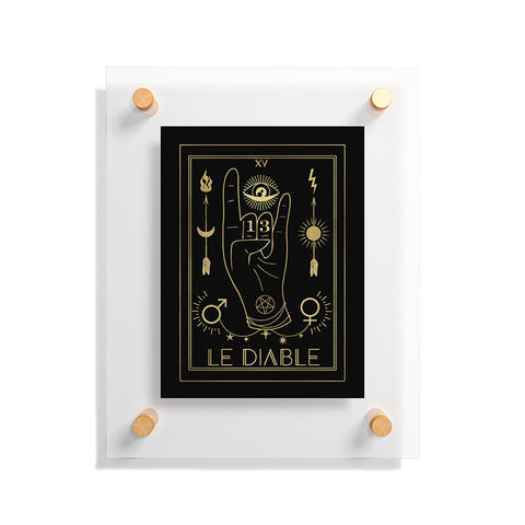 Emanuela Carratoni Le Diable or The Devil Tarot Gold Floating Acrylic Print