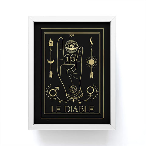 Emanuela Carratoni Le Diable or The Devil Tarot Gold Framed Mini Art Print