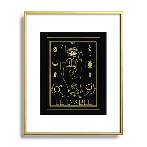 Emanuela Carratoni Le Diable or The Devil Tarot Gold Metal Framed Art Print