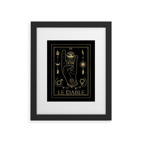 Emanuela Carratoni Le Diable or The Devil Tarot Gold Framed Art Print
