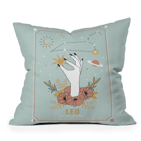 Emanuela Carratoni Leo Zodiac Series Outdoor Throw Pillow