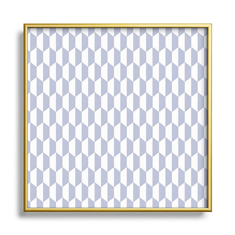 Emanuela Carratoni Light Blue Optical Hexagons Square Metal Framed Art Print