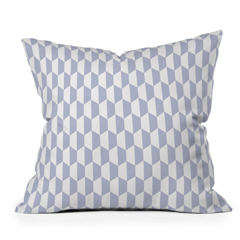 Emanuela Carratoni Light Blue Optical Hexagons Throw Pillow