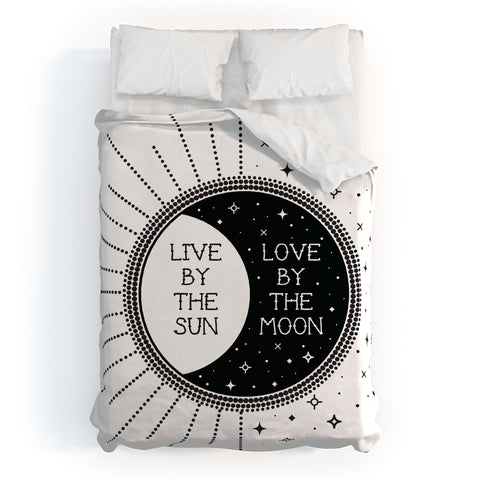 Emanuela Carratoni Live by the Sun Love by the Mo Duvet Cover