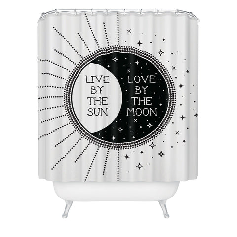 Emanuela Carratoni Live by the Sun Love by the Mo Shower Curtain