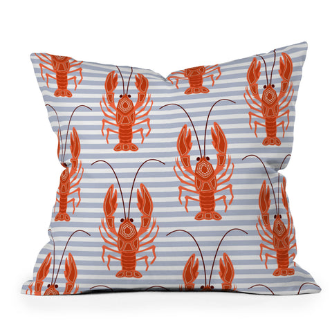 Emanuela Carratoni Lobster Dance Throw Pillow