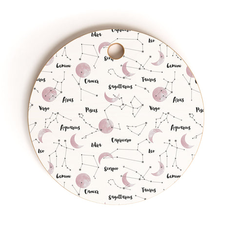 Emanuela Carratoni Moon and Constellations Cutting Board Round