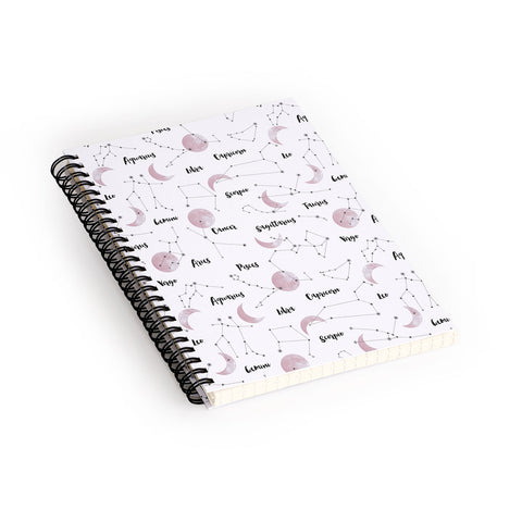 Emanuela Carratoni Moon and Constellations Spiral Notebook