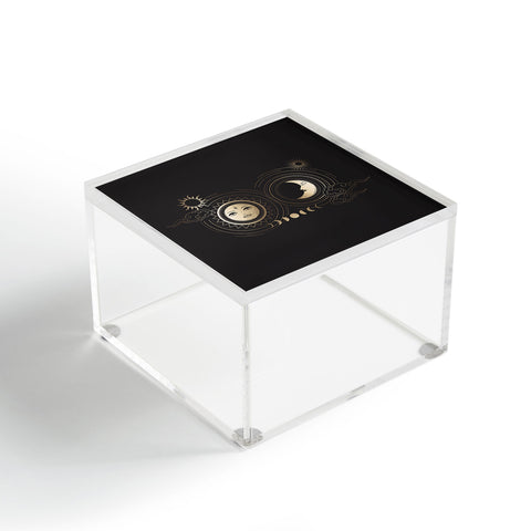 Emanuela Carratoni Moon and Sun in Gold Acrylic Box