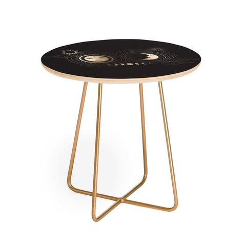 Emanuela Carratoni Moon and Sun in Gold Round Side Table