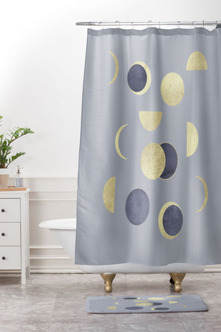 Emanuela Carratoni Moons Time Shower Curtain And Mat