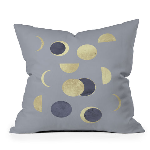 Emanuela Carratoni Moons Time Outdoor Throw Pillow
