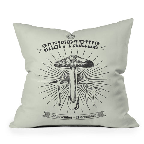 Emanuela Carratoni Mushrooms Zodiac Sagittarius Outdoor Throw Pillow