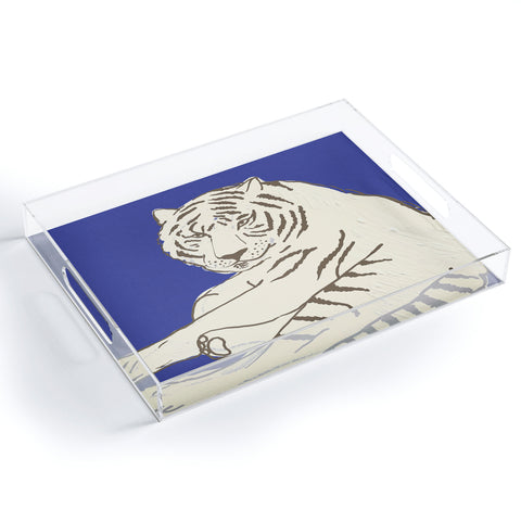Emanuela Carratoni Painted Tiger Acrylic Tray