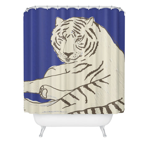 Emanuela Carratoni Painted Tiger Shower Curtain