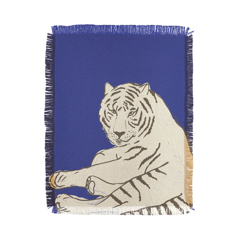 Emanuela Carratoni Painted Tiger Throw Blanket
