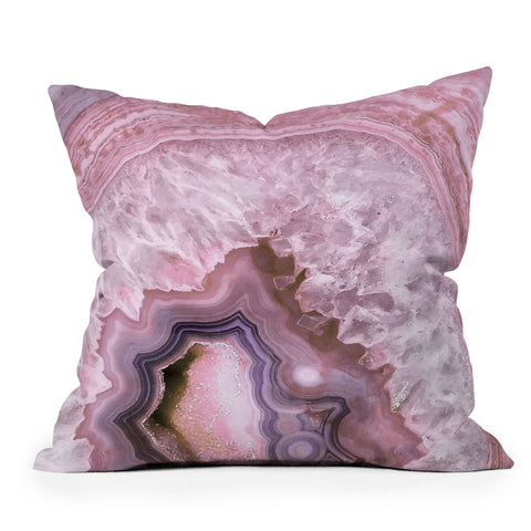 Emanuela Carratoni Pale Pink Agate Outdoor Throw Pillow