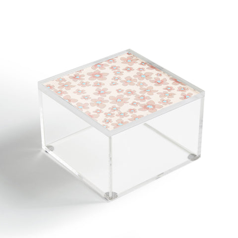 Emanuela Carratoni Pale Pink Painted Flowers Acrylic Box