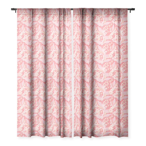 Emanuela Carratoni Peach Fuzz Paisley Sheer Window Curtain