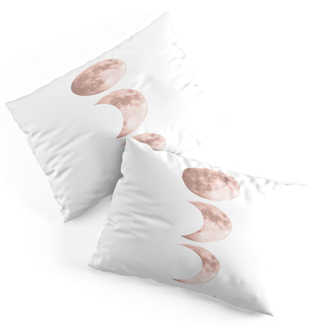 Emanuela Carratoni Pink Moon on White Pillow Shams