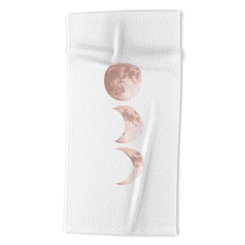 Emanuela Carratoni Pink Moon on White Beach Towel