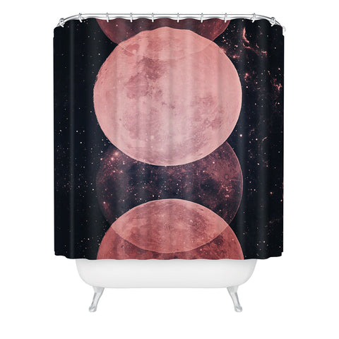 Emanuela Carratoni Pink Moon Phases Shower Curtain
