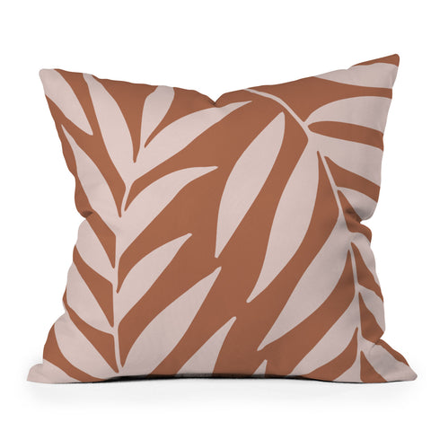 Emanuela Carratoni Pink Palms on Baked Earth Outdoor Throw Pillow