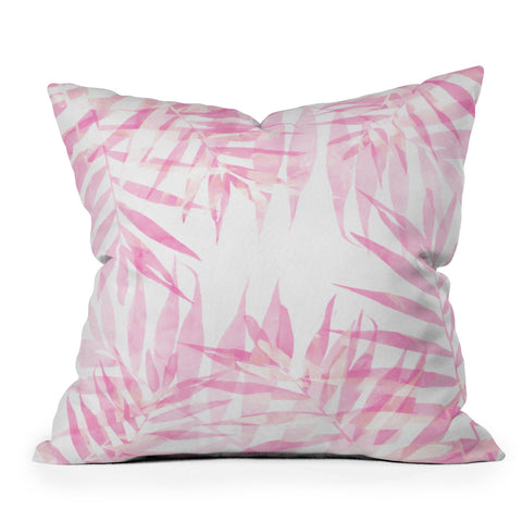 Emanuela Carratoni Pink Tropicana Outdoor Throw Pillow